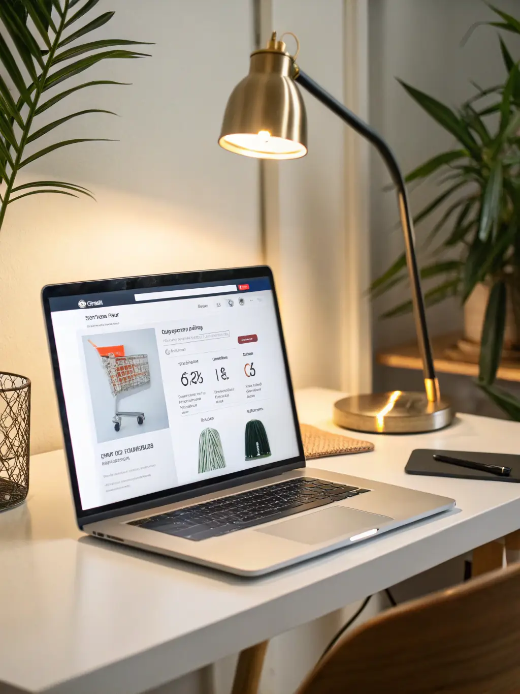 A visually appealing e-commerce website interface on a laptop screen, representing the potential for building a successful online store and generating revenue.